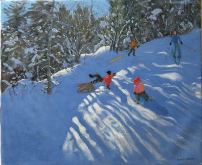 Falling off the Sledge, Morzine by Andrew Macara